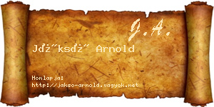 Jáksó Arnold névjegykártya